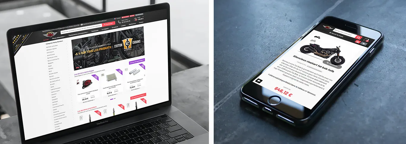Site internet e-commerce de BigJackCycle créé par l'agence web Aurion