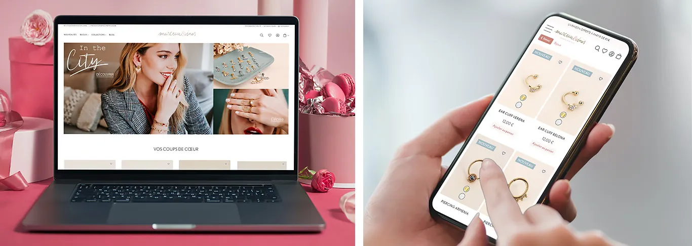 Site internet e-commerce de Marceau & Inès créé par l'agence web Aurion