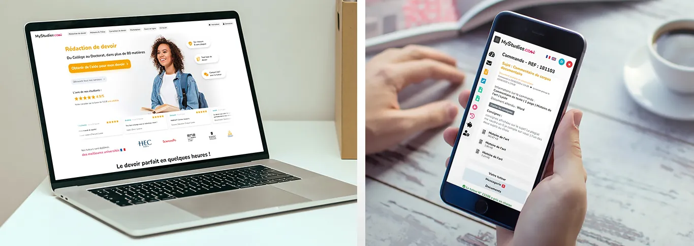 Site internet créé pour Mystudies