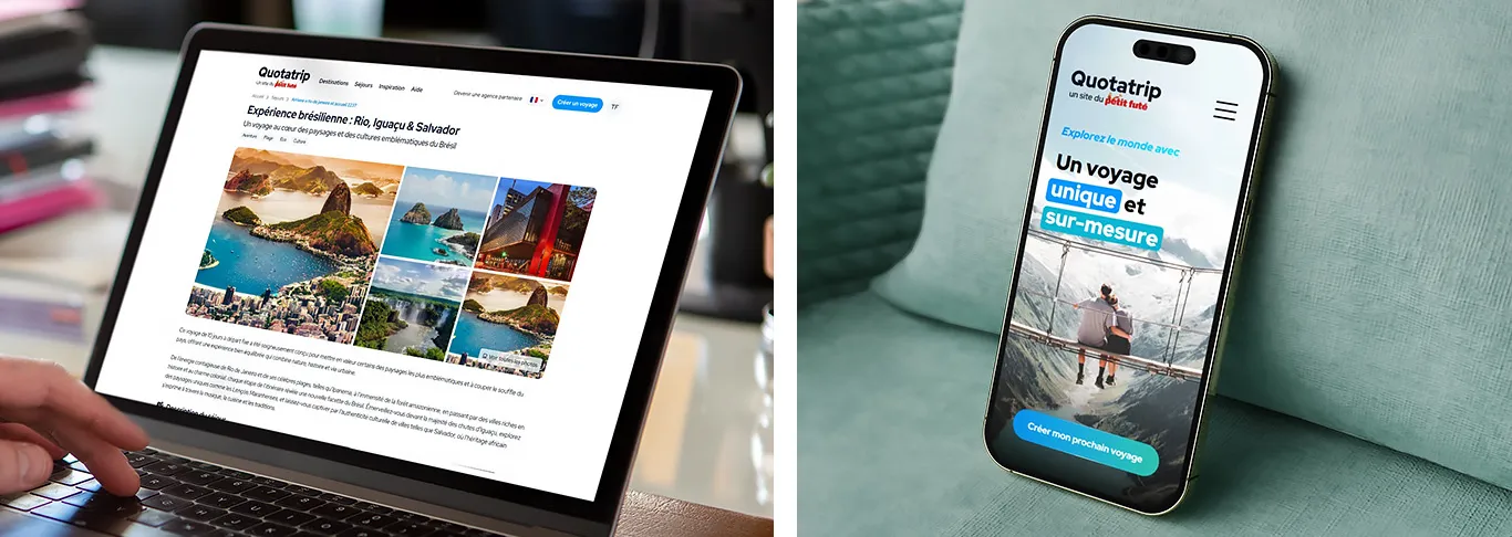 Solution web créée pour Quotatrip